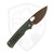 Vosteed Porcupine Top Linerlock, Green Canvas Micarta, Copper Dune 14C28N - A2609