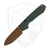 Vosteed Raccoon Top Linerlock, Green Micarta, Drop Point Copper Dune 14C28N - A2907