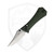 Aux Mfg Pocket Bowie Crossbar Lock, Green Micarta, Stonewash 14C28N - 004GRN