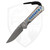 Chris Reeve Knives Small Sebenza 31 Unique Graphic, Triple Mosaic Opal Cabochon Inlay, Drop Point Magnacut #8