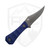 Aux Mfg Deadhead Pocket Bowie Fixed Blade Blue Micarta, Grey PVD 14C28N - AUX-001BLU