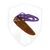 Toros Knife And Tool Bear Claw, Purple and Gold Resin, N690 w/ Brown Leather Sheath