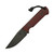 JP Bladesmithing - Warden - 3.6" AEB-L Fixed Blade W/ Dark Red GripX & Black Leather Sheath