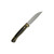 Lishen Knives - Little Fowl Sheepsfoot - Black / White Paper Micarta - Satin AEB-L - Mosaic Pins