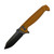 Half Face Blades -TKC Exclusive Disaster Folder Dimpled Burnt Orange Aluminum Integral,  Black Nitride S45VN