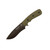 TOPS Knives - Field Edition Mountain Lion - MTLN-02 - Brown Traction Coated Blade W/ Green Canvas Micarta W/ Black Liners Handles