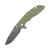 Hinderer Knives XM-18 3.5" Slicer, Battle Black Titanium, Translucent Green G10, Working Finish Magnacut