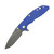 Hinderer Knives XM-18 3.5" Slicer, Battle Black Titanium, Blue G10, Working Finish Magnacut