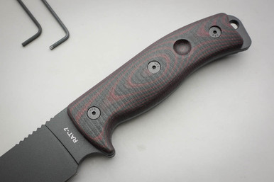 TKC: G10 Handle for Ontario RAT-5 / RAT-7 - Red & Black