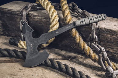TOPS Knives Vi Ax 01 (Viking Ax) - Black Linen Micarta Handle
