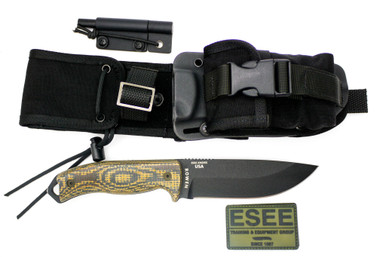 TKC Custom ESEE-5 - Complete Sheath System - Black Linen Micarta Handle ...