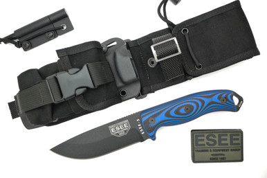 TKC Custom ESEE-5 - Complete Sheath System - Blue and Black G10 Handle ...