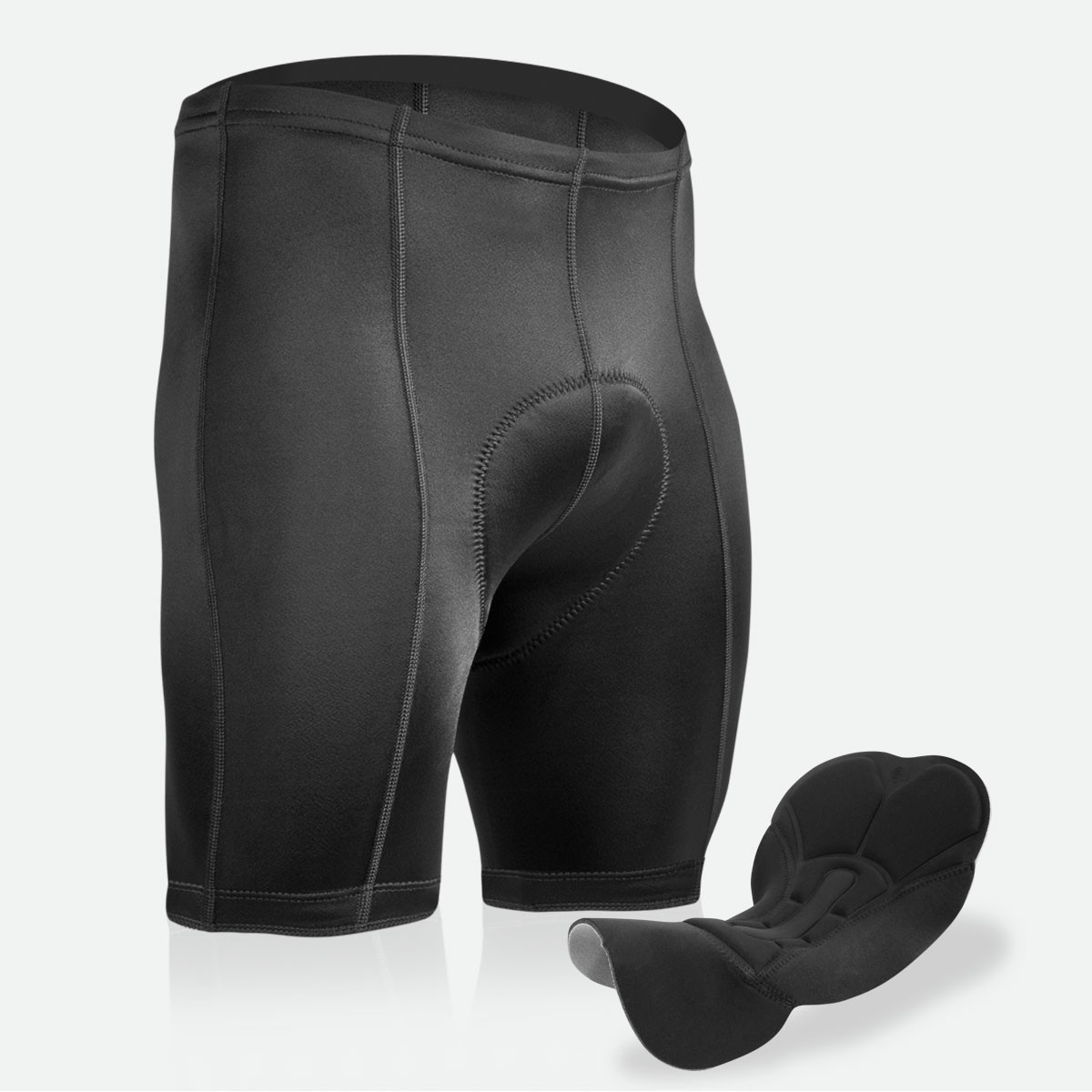 Men's Century Cycling Shorts | Long Distance Padded Black Bike Shorts