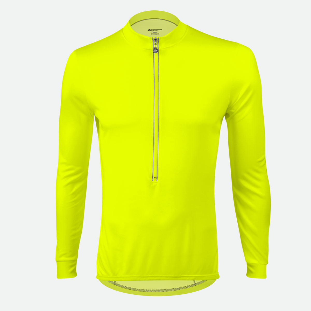 Safety Yellow Long Sleeve Cycling Jersey|safety yellow|primary|Front View