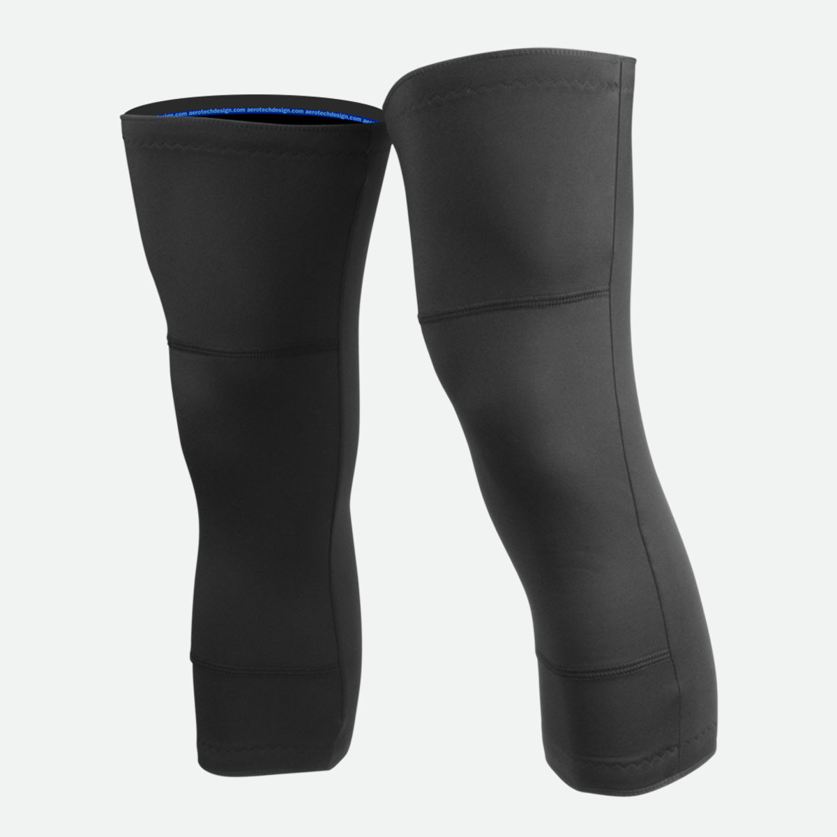 Classic Double Layered Stretch Fleece Cold Weather Cycling Knee Warmers Off Front View