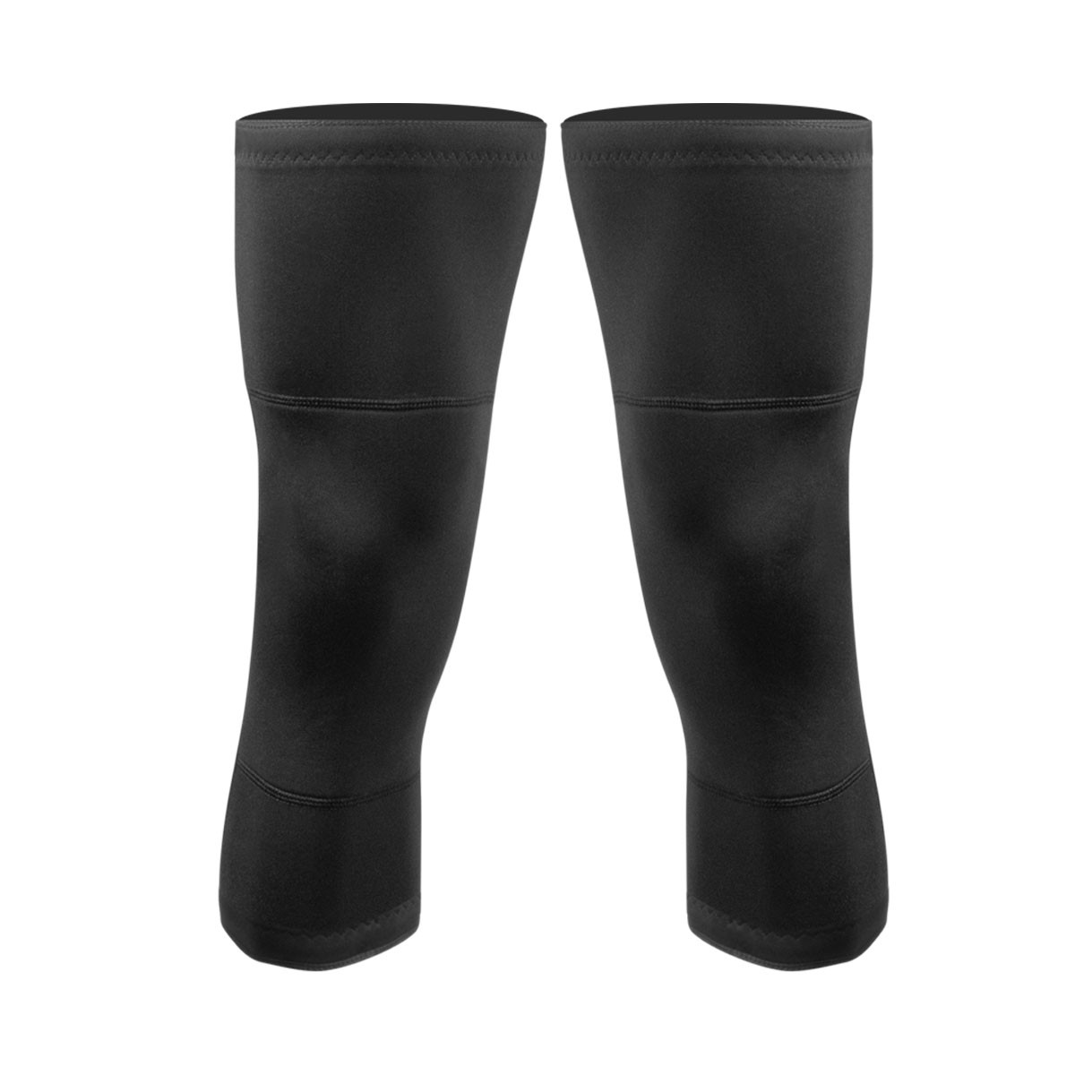 Classic Double Layered Stretch Fleece Cold Weather Cycling Knee Warmers Front View