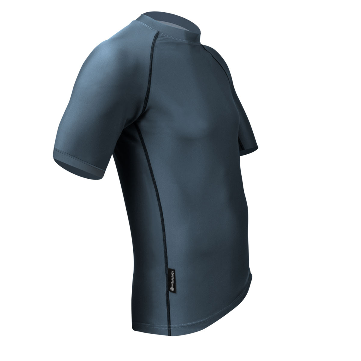 Short Sleeve Compression Shirt Charcoal Side View