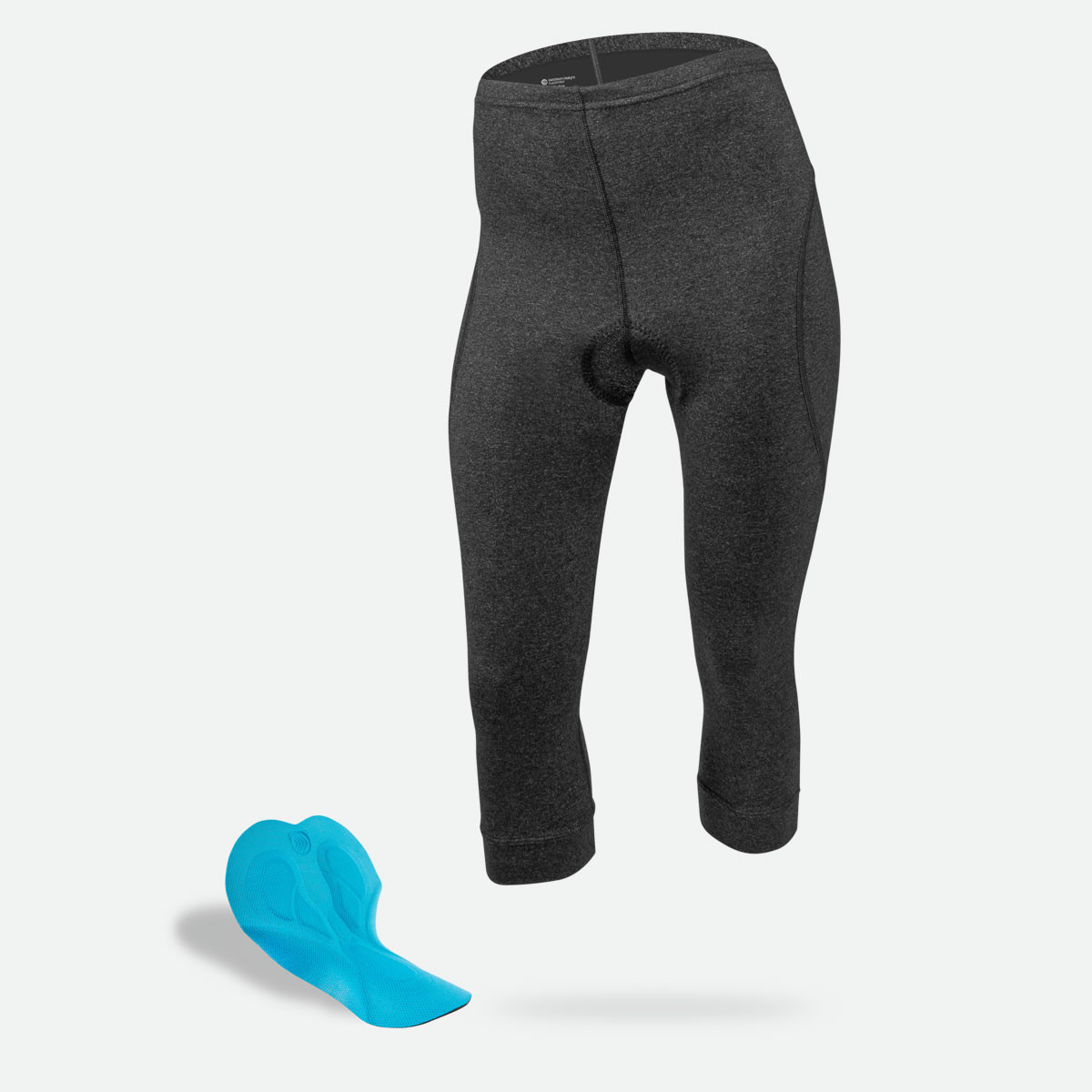 Women's Heathered Grey Thrive Padded Cycling Capri with Chamois
