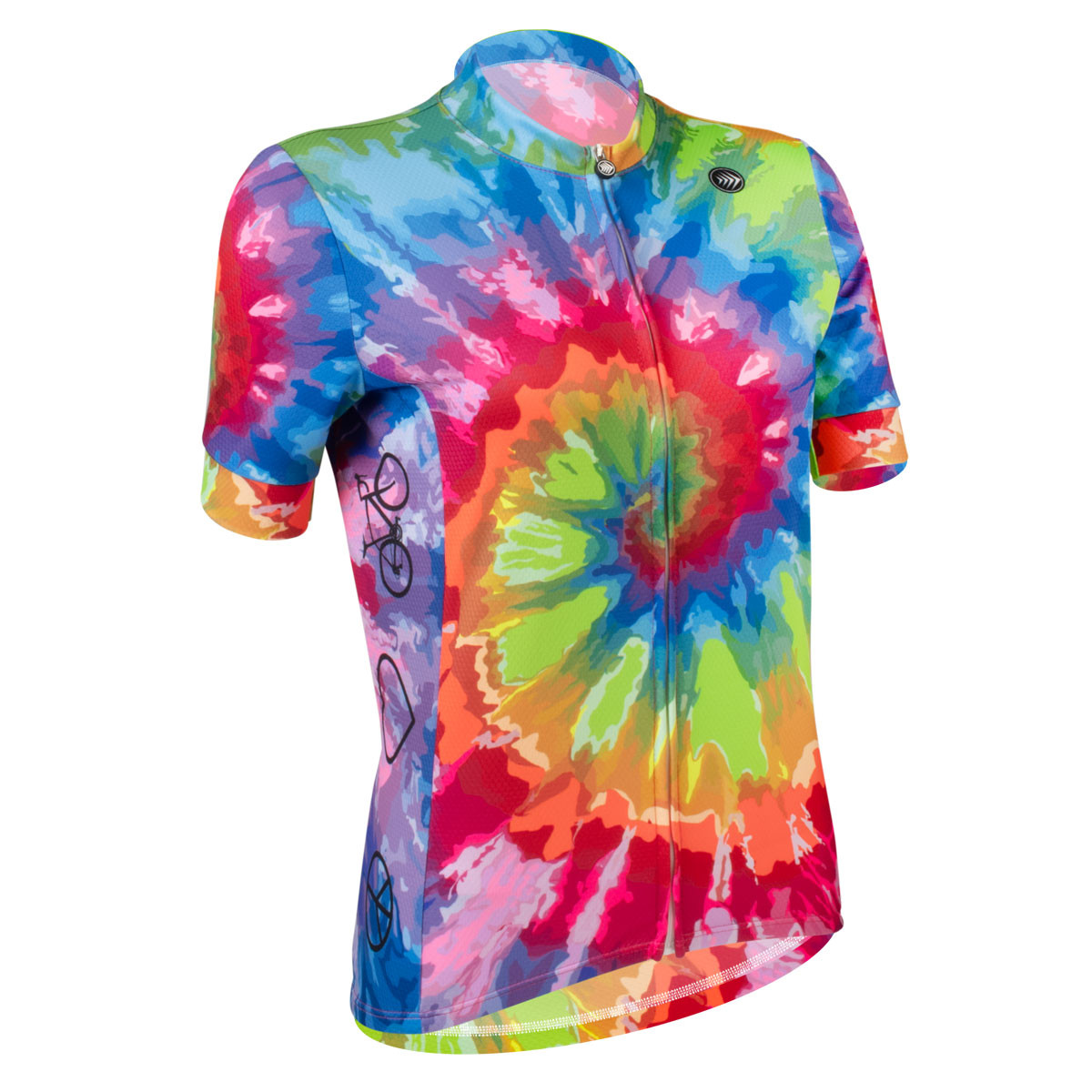 Women's Peace Rider Tie-Dye Cycling Jersey Off Front