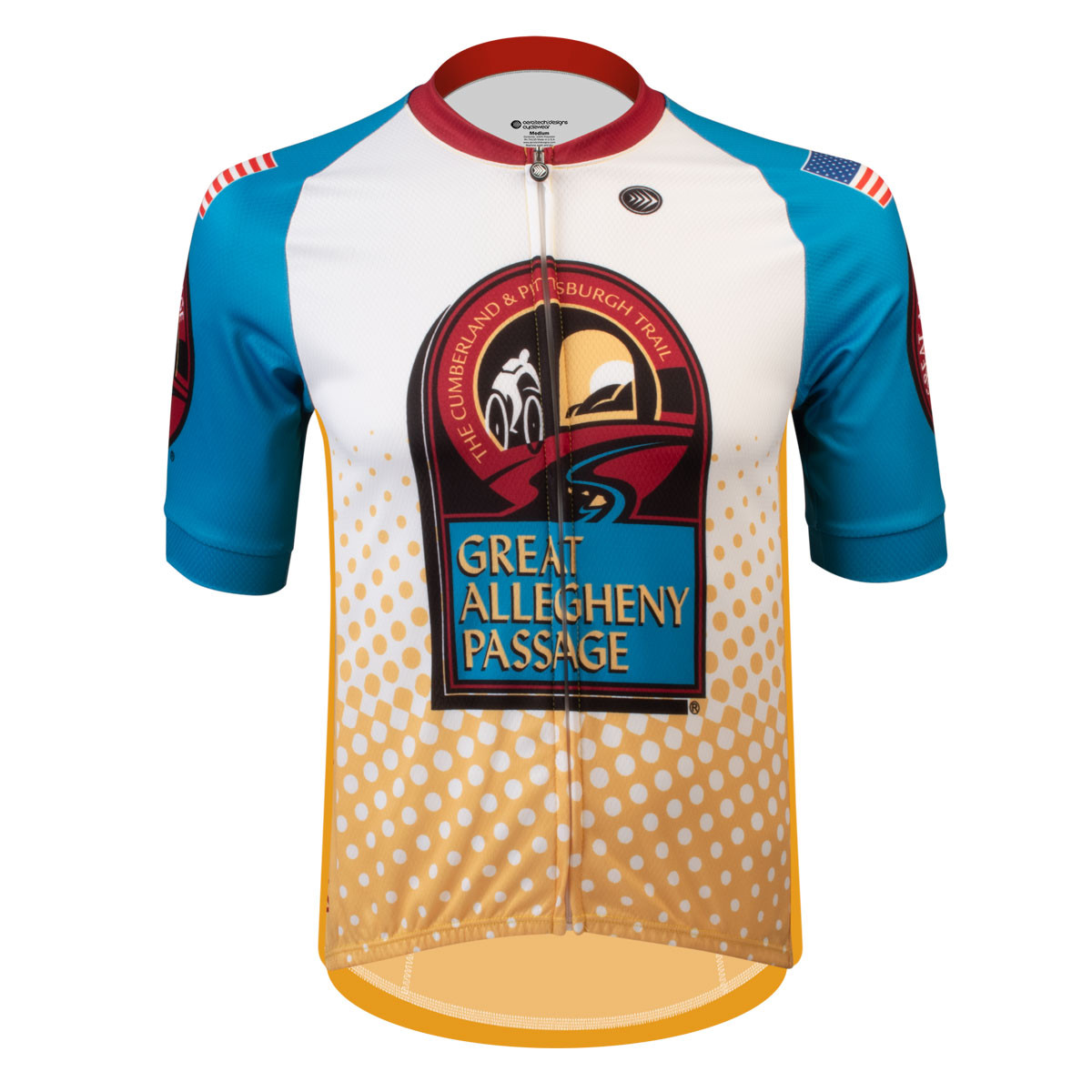 Gap Trail Blue and Green Stripe Peloton Jersey by Aero Tech Designs
