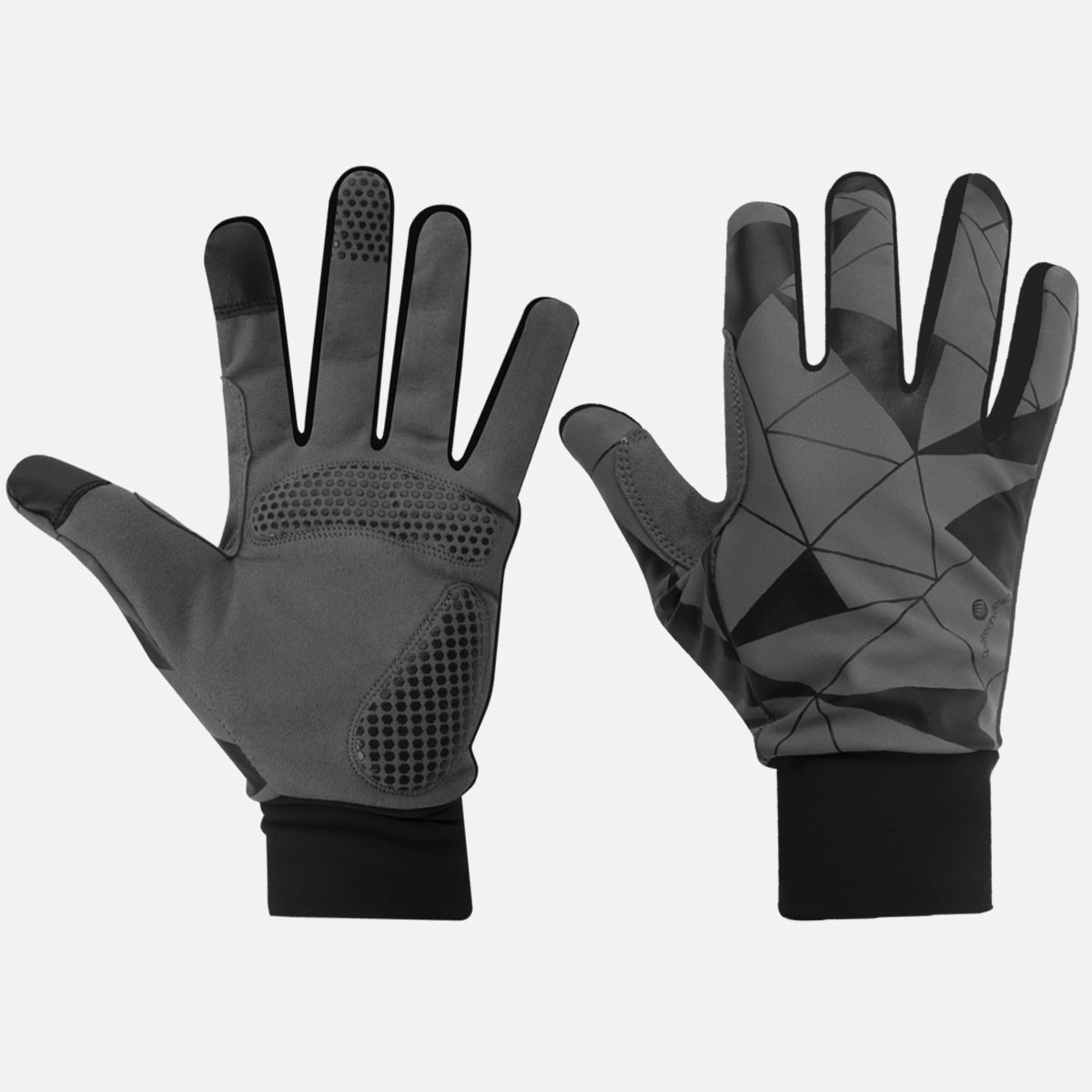 Black Urban Reflective Full Finger Cycling Glove|black|primary