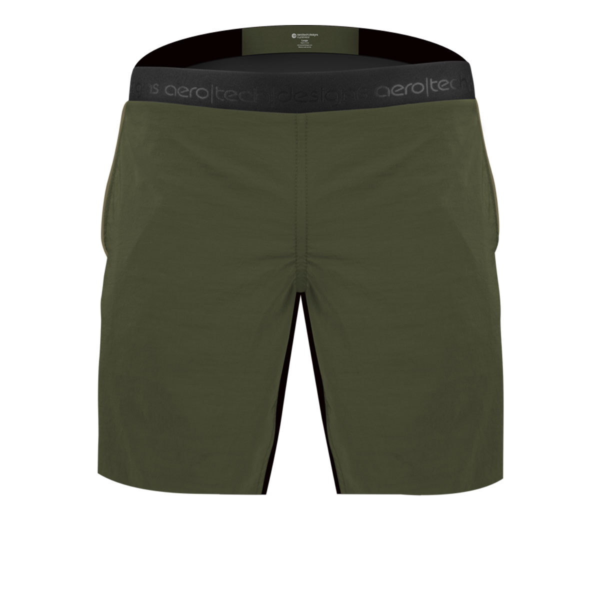 Short 8 Inch MTB PADDED Mountain Bike Shorts Olive Front View