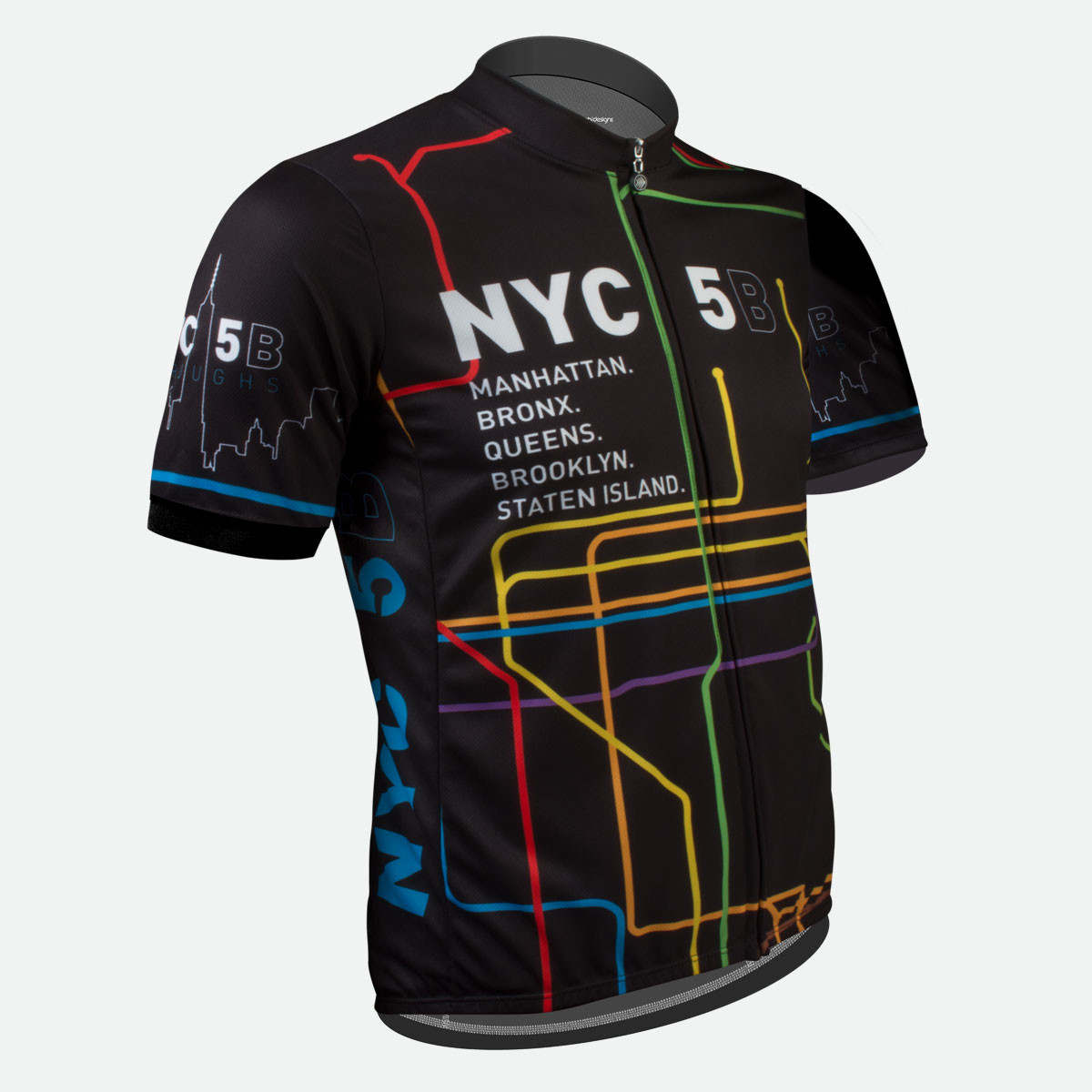 Aero Tech 5 Boro NYC Sprint Cycling Jersey Off Front View