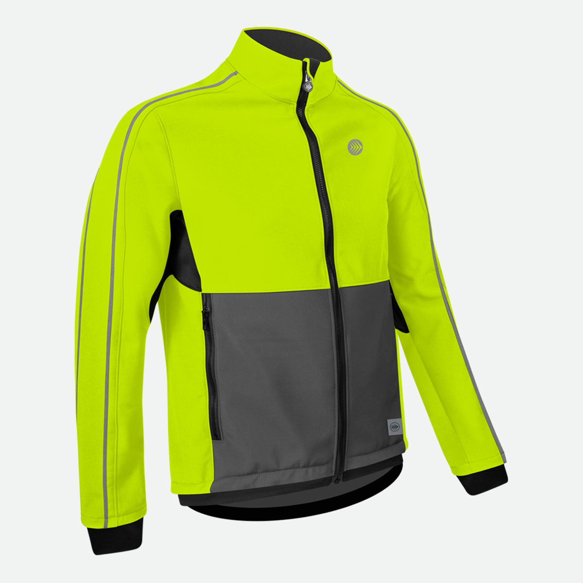 Cycling Soft Shell Jacket for Men in Safety Yellow Off Front View