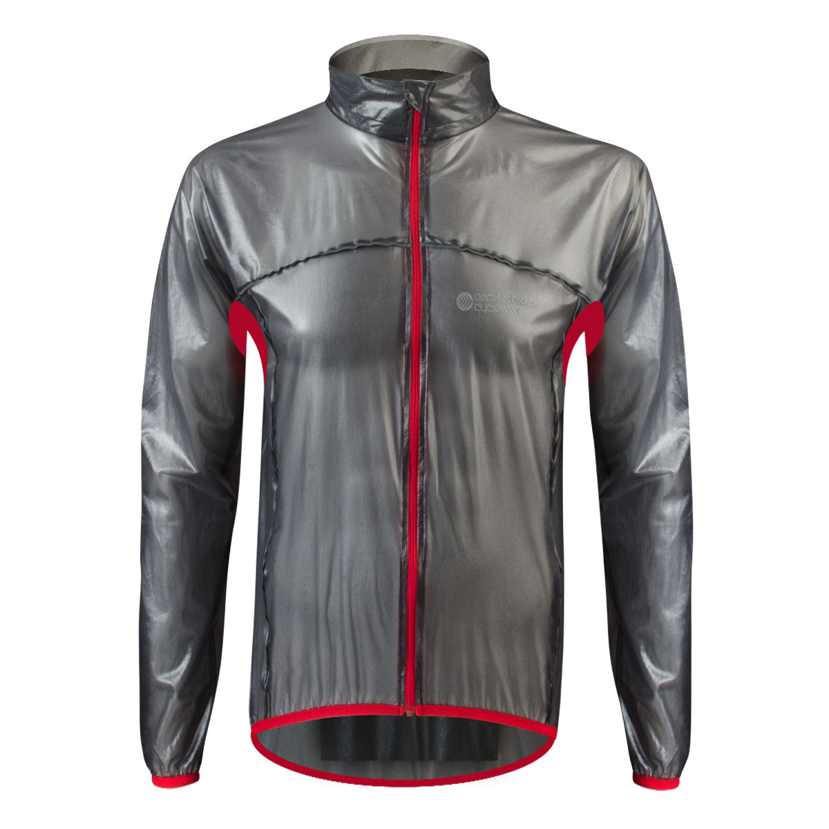 Lightweight Packable Cycling Jacket in Charcoal Front View