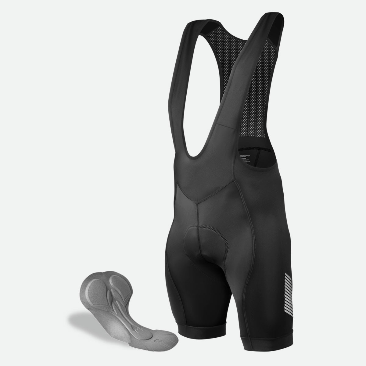 Men's Elite Cycling Bib-Shorts in Black Off Front with Chamois Pad