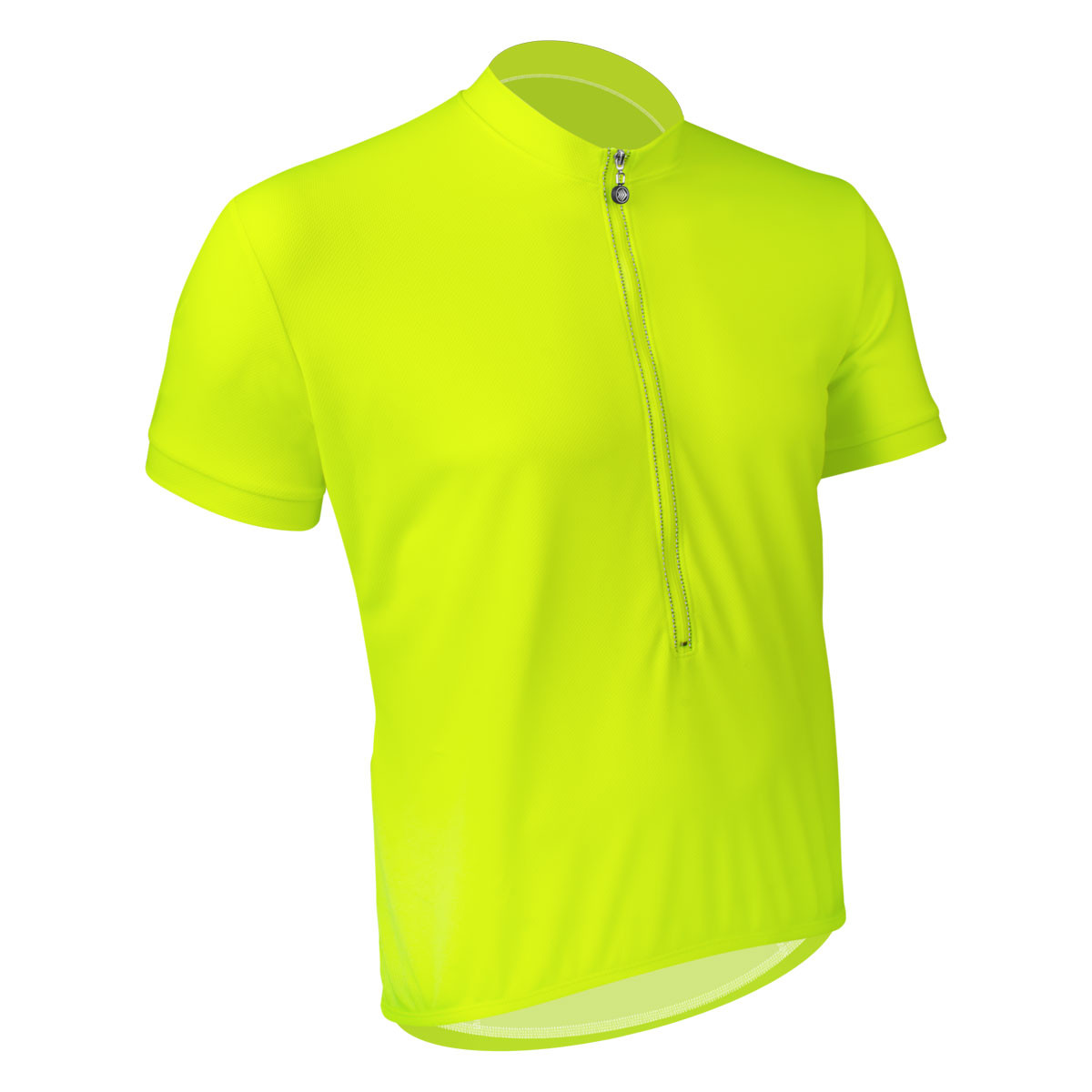 Safety Yellow Solid Color Short Sleeve Cycling Jersey|safety yellow|Off Front View