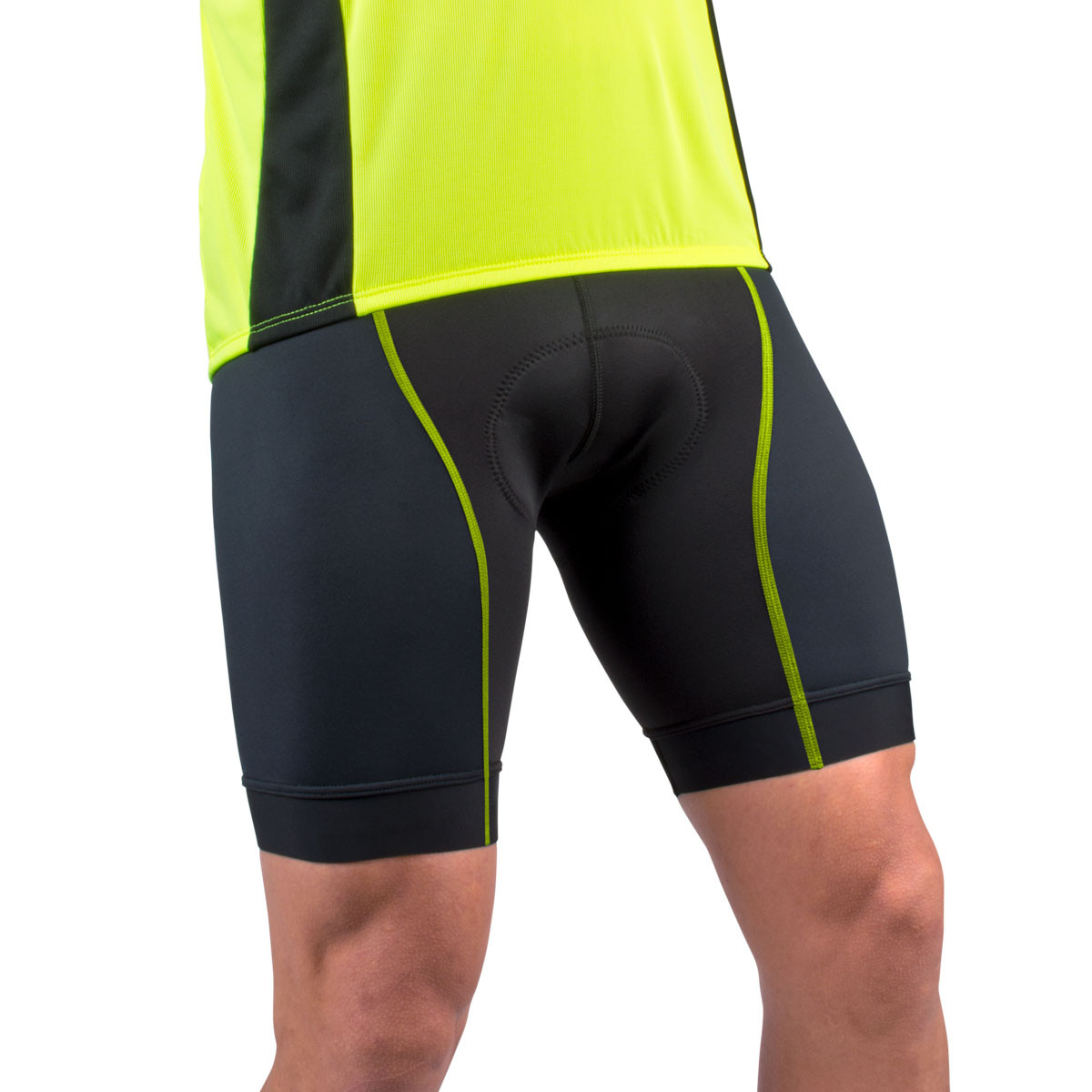 Men's Elite Shorts on model Safety Yellow