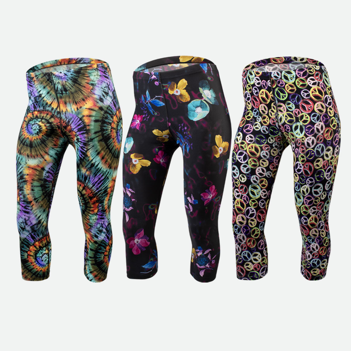 Women's USA Classic Wild Print Spandex Padded Cycling Capris