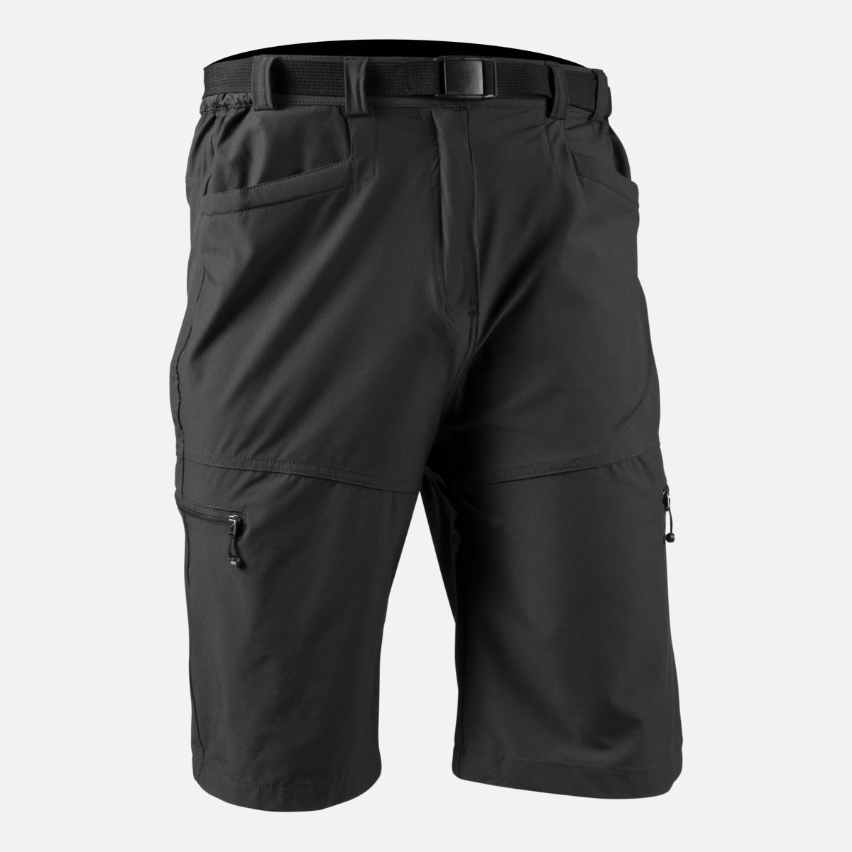Women's Urban Cargo Shorts - off front view in black