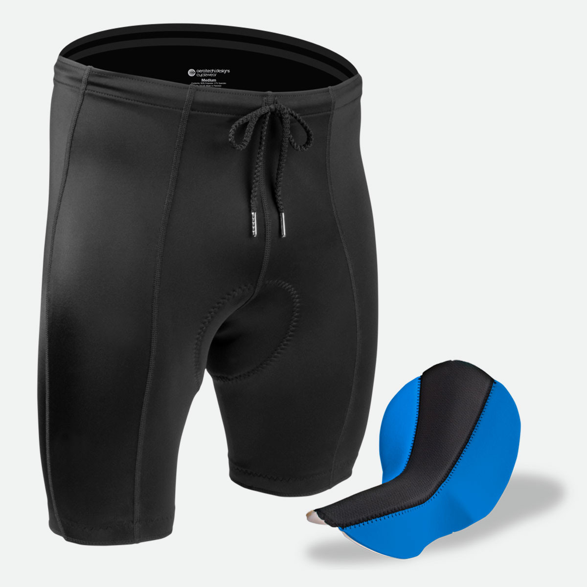 Motion Black Padded Cycling Shorts with Chamois Pad Male Form