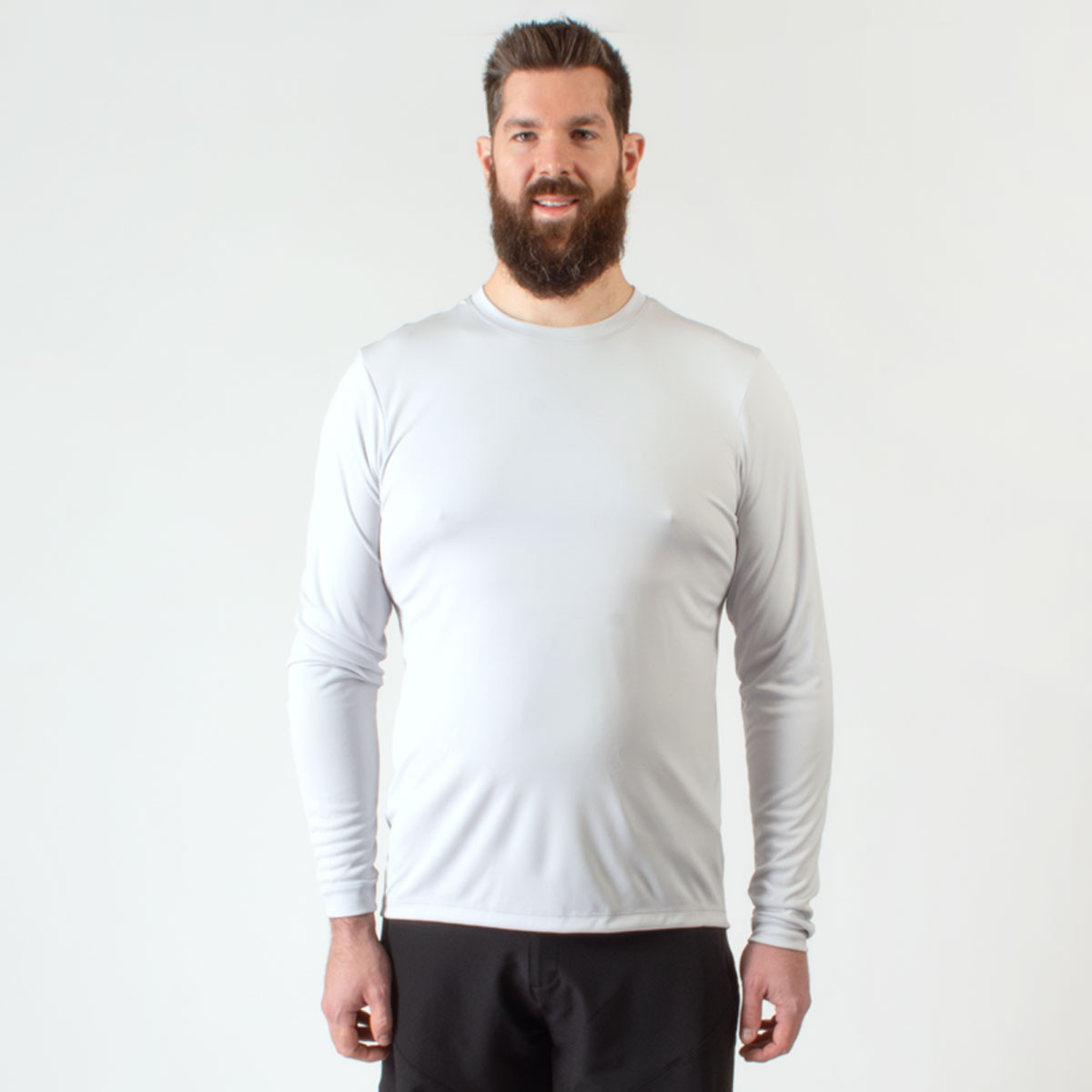 Men's White Eclipse Sun Protection Cycling Shirt|white|primary Model Front View