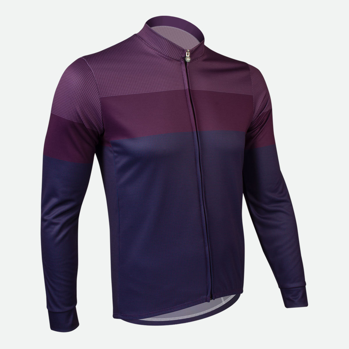 Men's Purple Zenith Club Long Sleeve Sleeve Cycling Jersey Off Front View