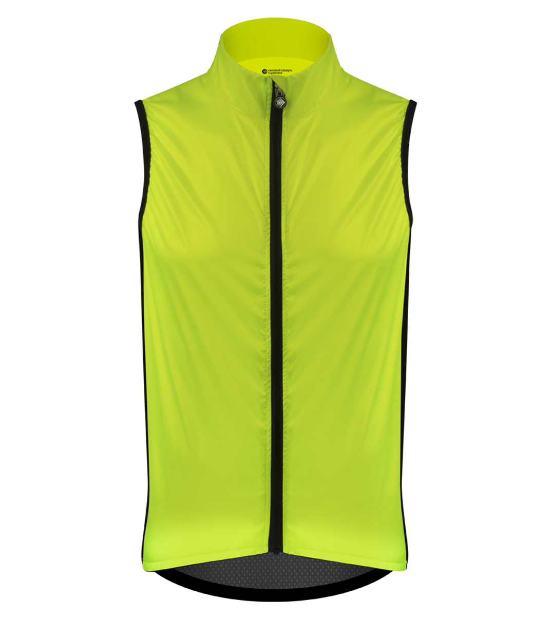 Safety Yellow Windproof Cycling Vest Front View