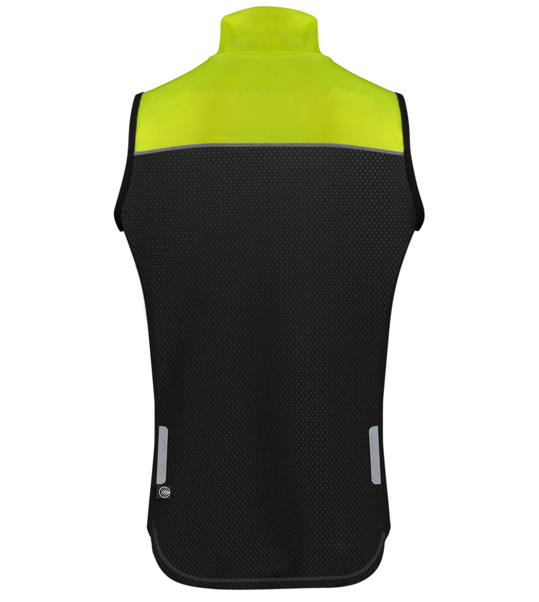 Safety Yellow Windproof Cycling Vest Back  View