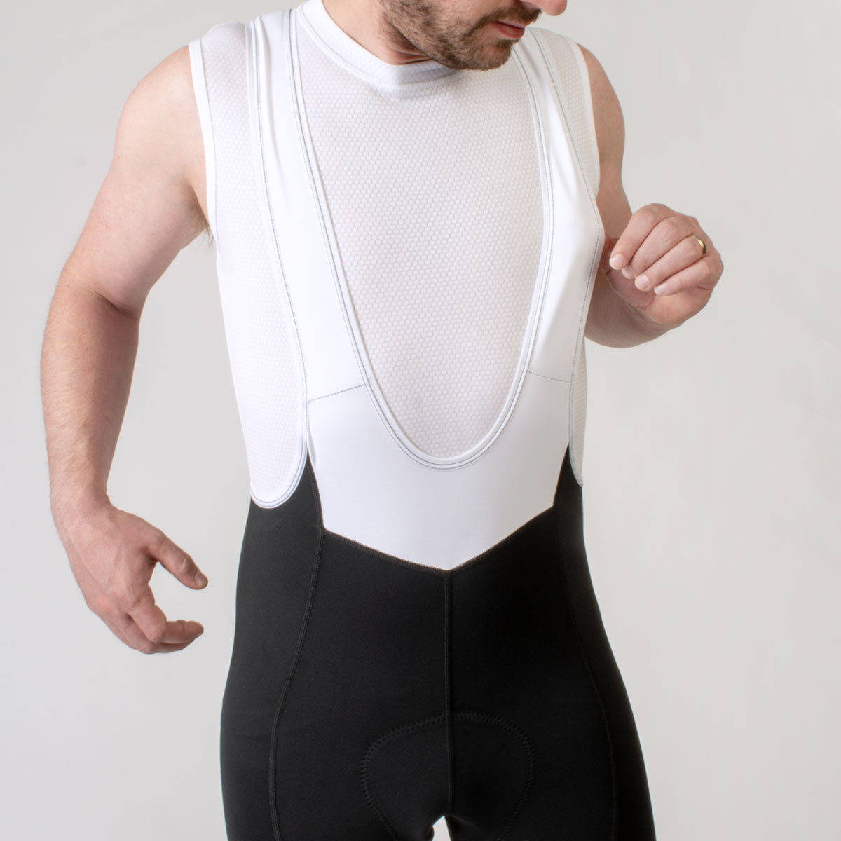 Men's Core bib on model straps
