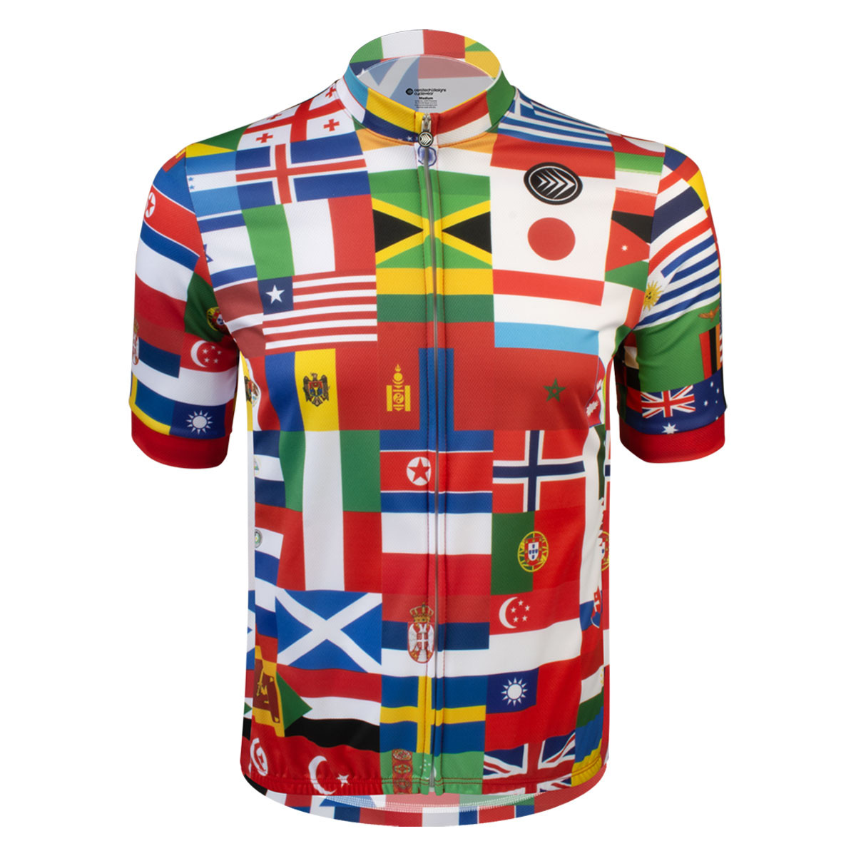 Men's World Flag Cycling Jersey Off View