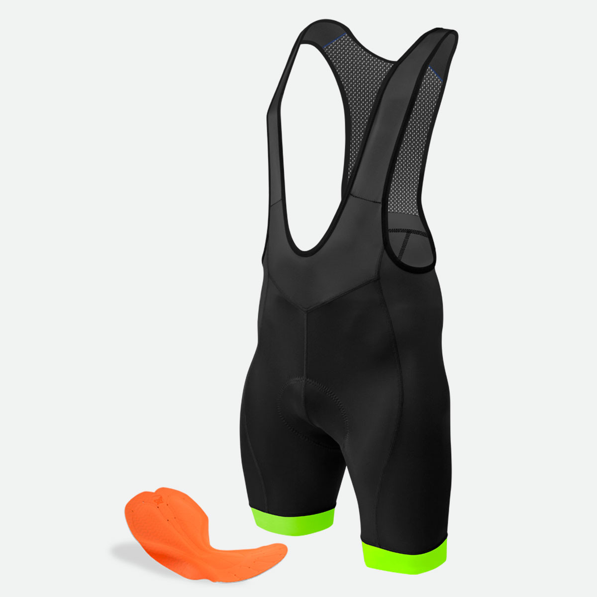Men's Canyon Long Distance Cycling Black Bib Shorts|black/safety yellow|primary