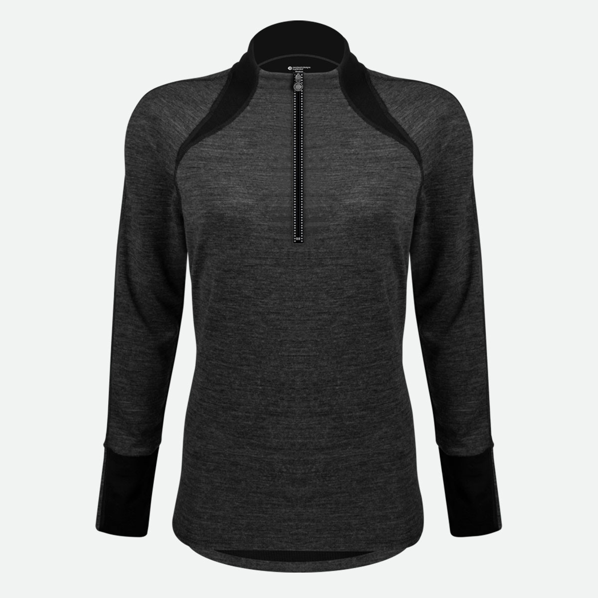 Women's Charcoal Merino Wool Long Sleeve|charcoal|primary
