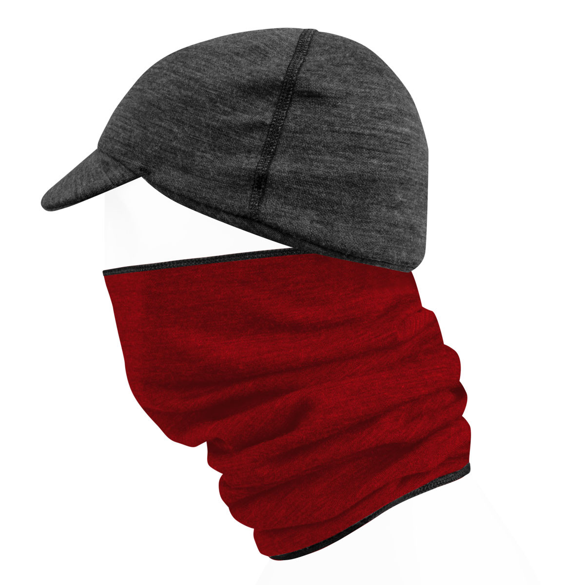 Rust Orange Merino Wool Removable Neck and Head Cover Multitube Side View Rust Orange Merino Wool Removable Neck and Head Cover Multitube Side View