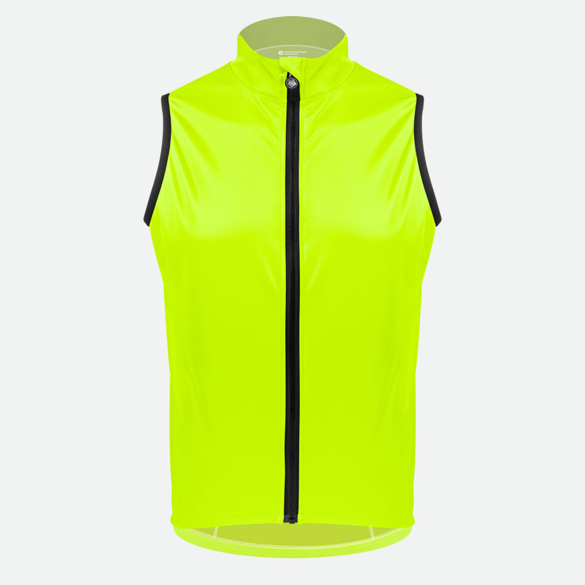 Men's USA Classic Packable Safety Yellow Windproof Biking Vest Front View