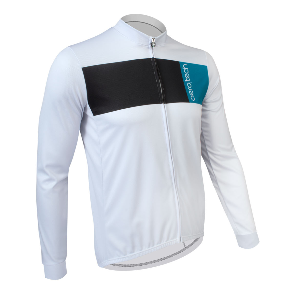 Men's Ash Grey Block Lightweight Sun Protection Long Sleeve Jersey Off Front View