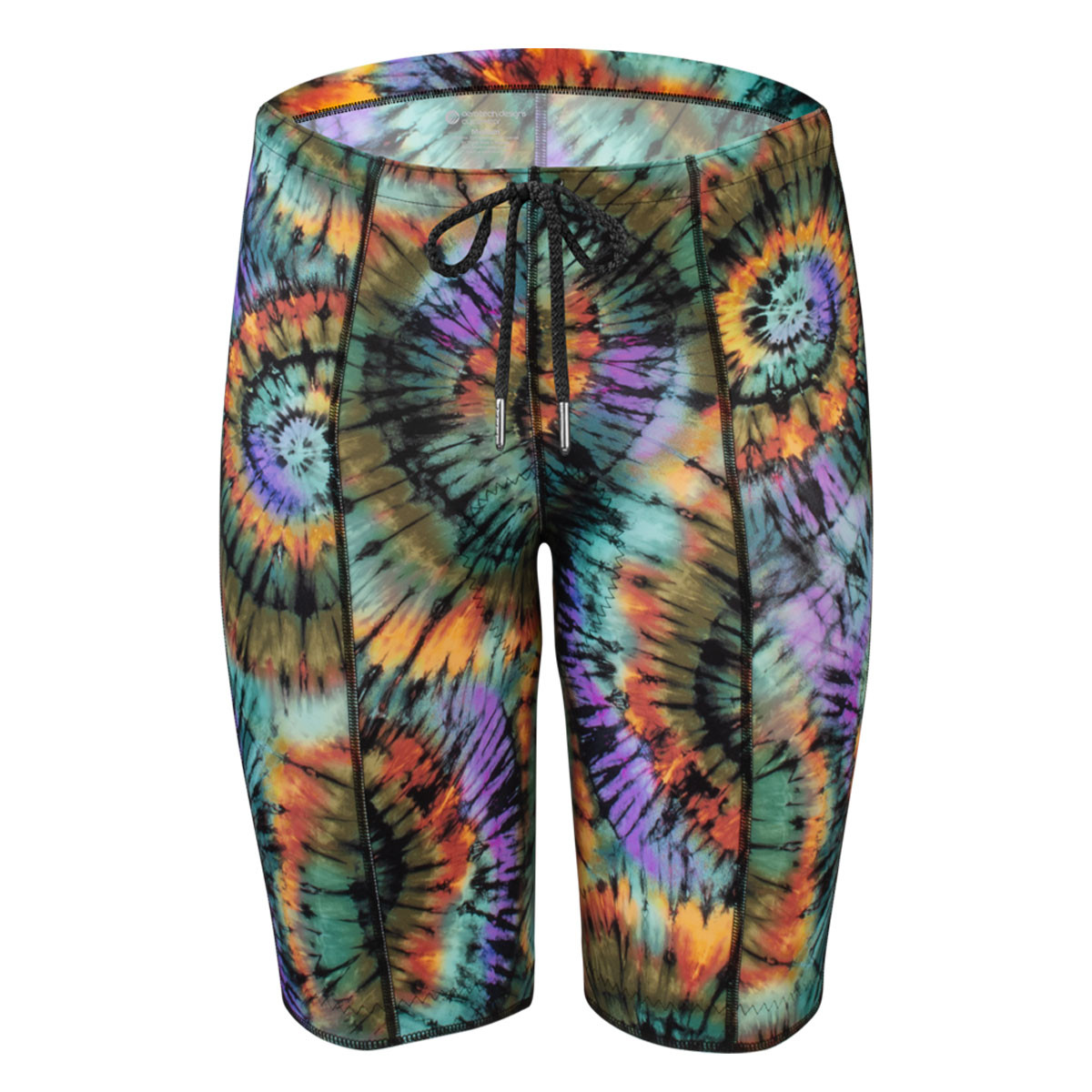 Motion Wild Print Peace Tie Dye Bike Short Front View