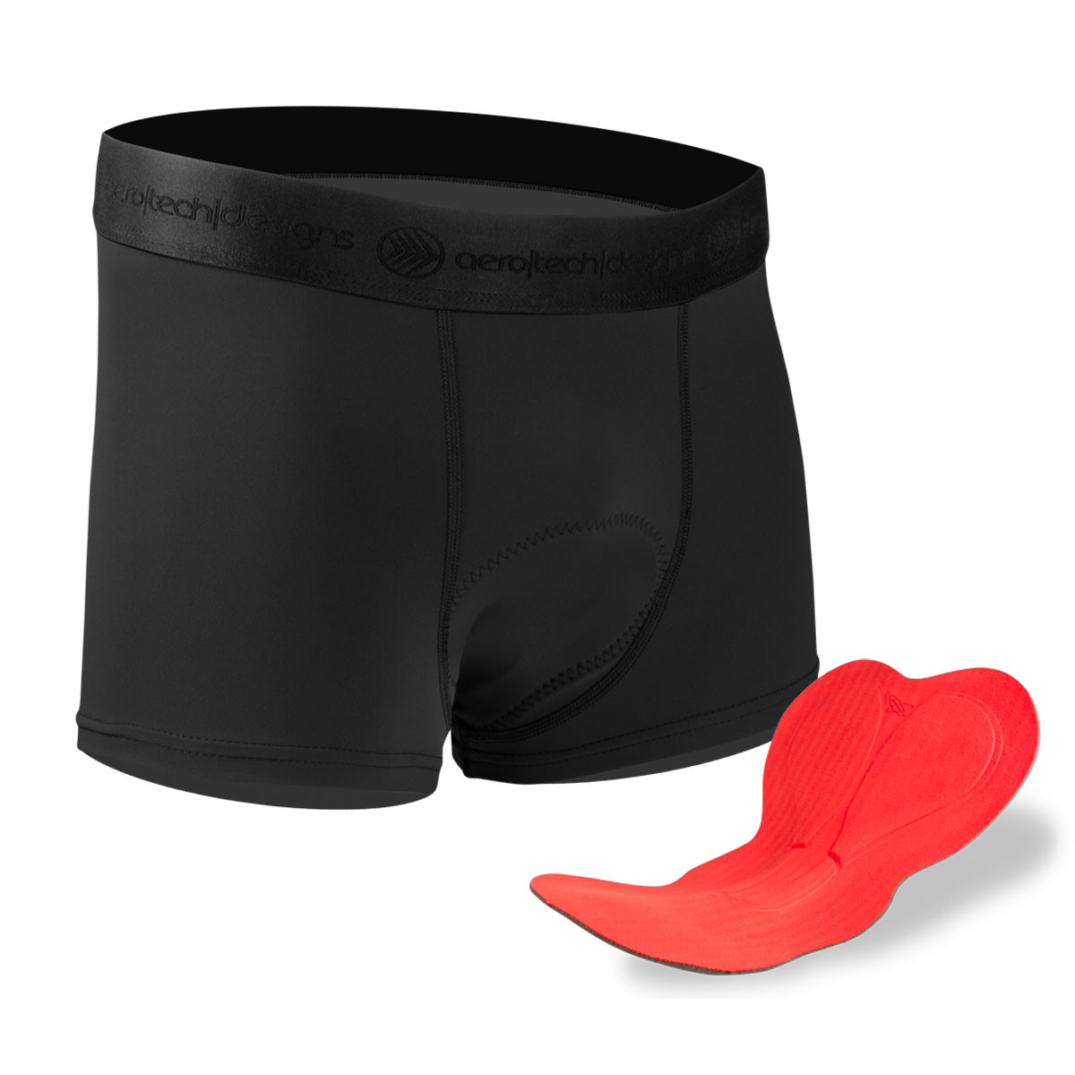 Men's Black High Performance 3-inch Inseam Padded Cycling Boxer Briefs|black|primary