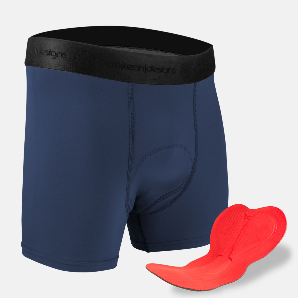 Men's Navy Blue High Performance 5-inch Inseam Padded Cycling Boxer Briefs|navy|primary