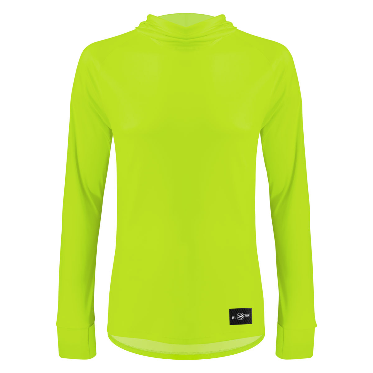 Eclipse Lightweight Safety Yellow High Performance Sun Protection Cycling Hoodie Down Front View